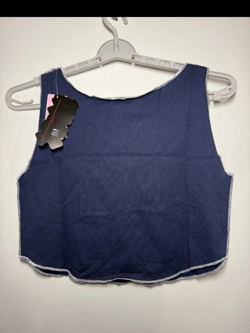 AC/DC Black Crop Tank with Pastel Teal, Pink & Yellow Graphics - Picture 2 of 2